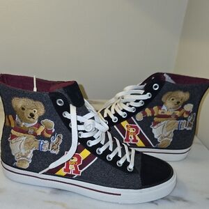 Polo by Ralph Lauren Black High-Top Sneakers Retro Style